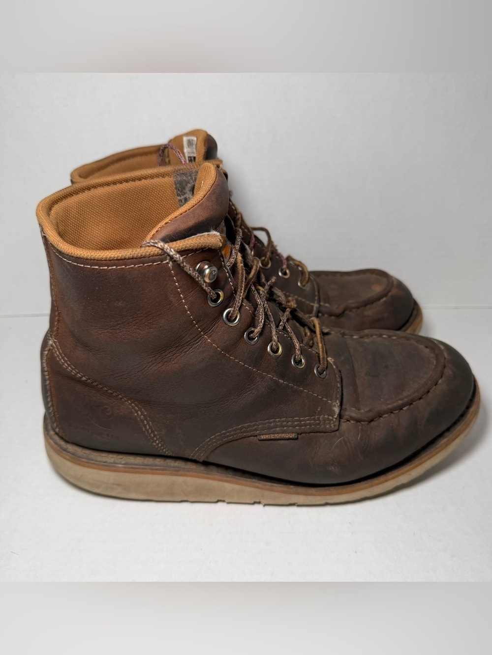 Carhartt Moc Toe Brown Work Boots Workwear Men’s 8.5 CMW6095